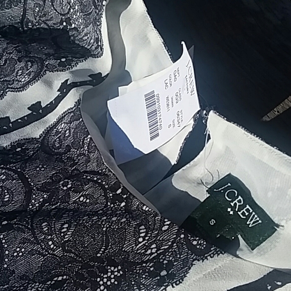 NWT J Crew Black White Pattern Blouse Size Small - Picture 2 of 5